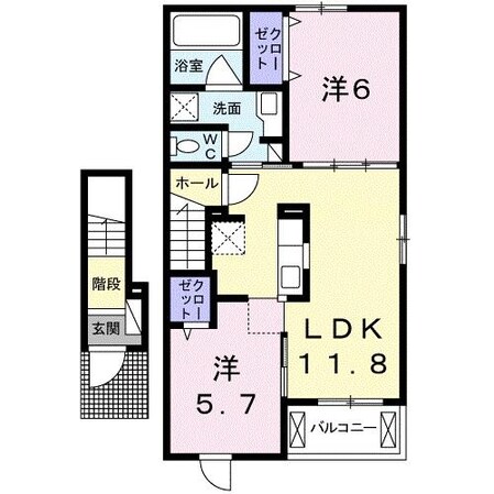 エーデルハイム東松山　B棟　1-020663702-02020の物件間取画像